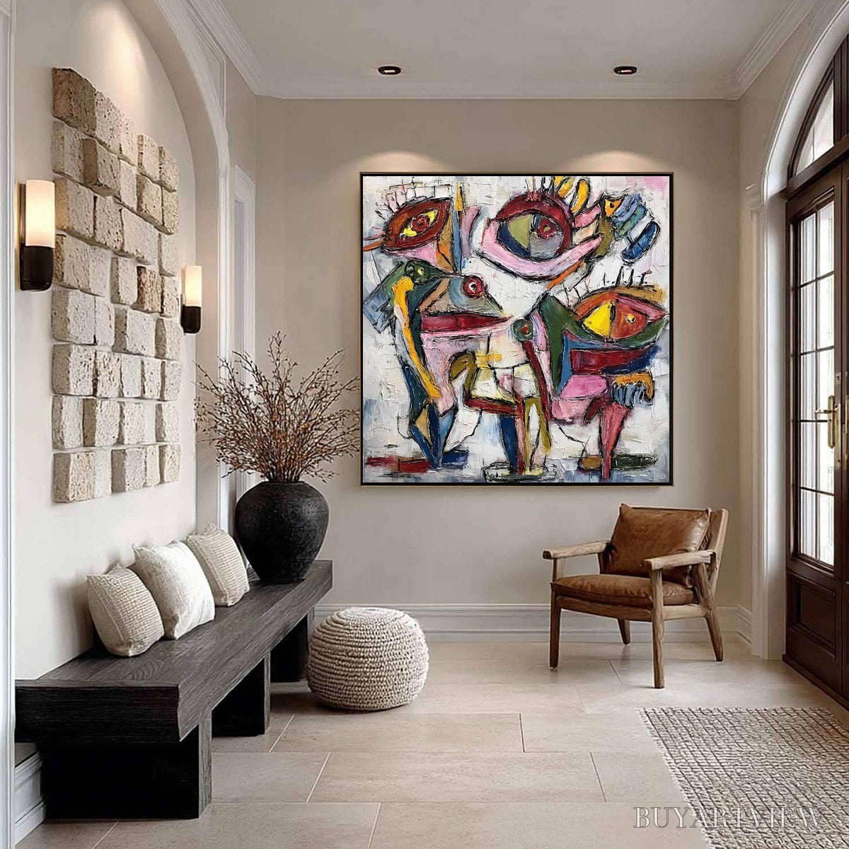 ARTOVITAS Fractured Gaze – Colorful Textured Abstract Figurative Impasto - image 4