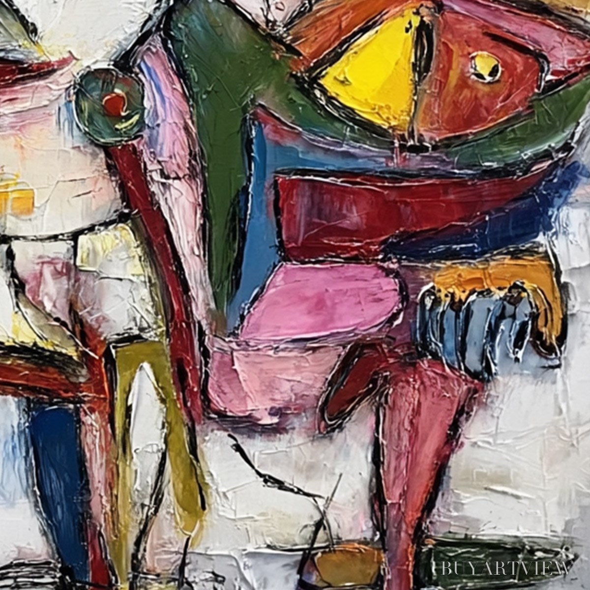 ARTOVITAS Fractured Gaze – Colorful Textured Abstract Figurative Impasto - image 5