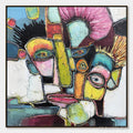 ARTOVITAS Dialogue in Color – Colorful Abstract Impasto Portrait Painting - image 1