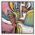 ARTOVITAS Kindred Spirits – Colorful Abstract Impasto Portrait Oil Painting - image 1