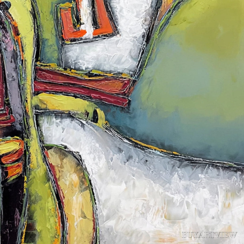ARTOVITAS Kindred Spirits – Colorful Abstract Impasto Portrait Oil Painting - image 5