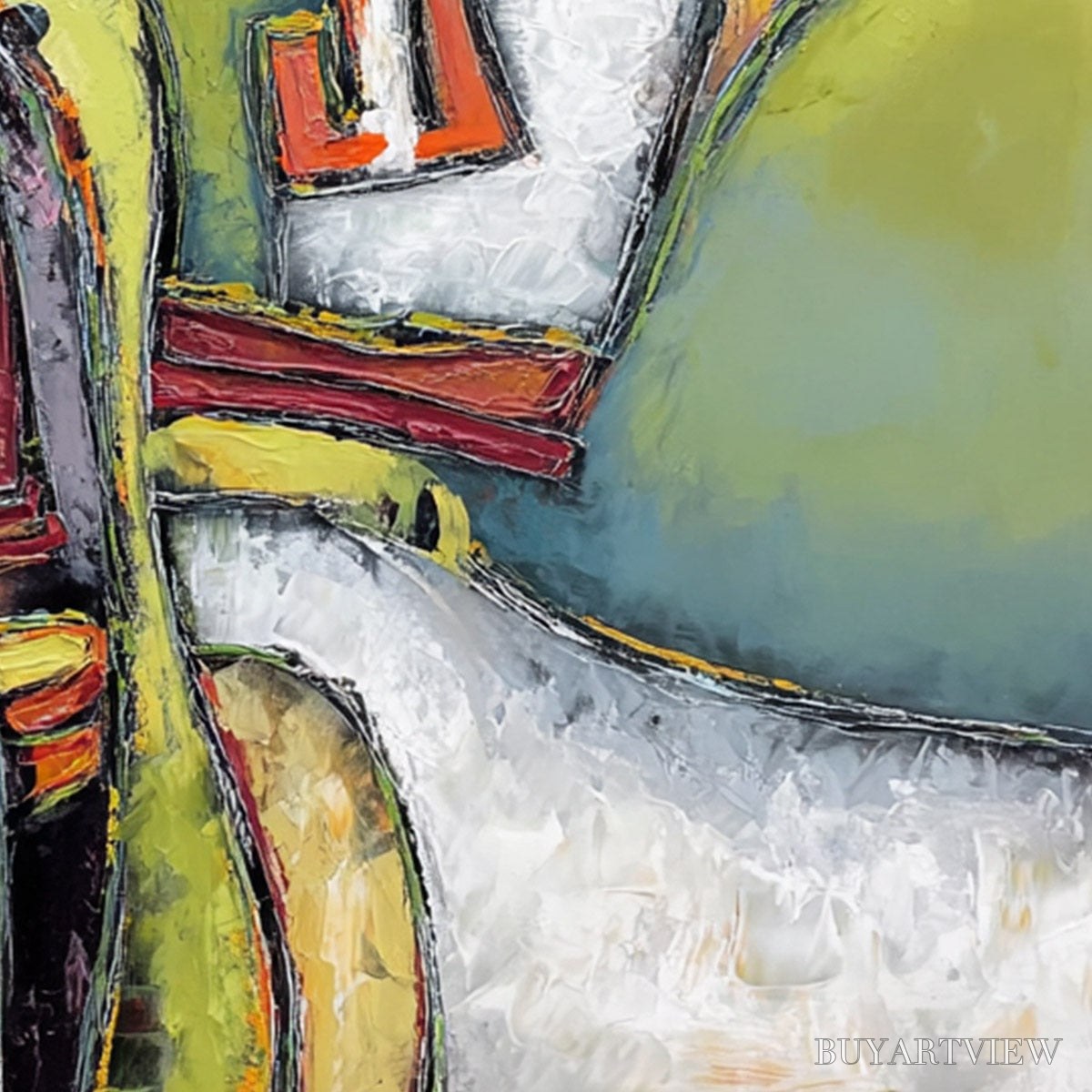 ARTOVITAS Kindred Spirits – Colorful Abstract Impasto Portrait Oil Painting - image 5