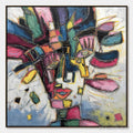 ARTOVITAS Kaleidoscope Soul – Large Colorful Abstract Portrait Impasto Painting - image 1