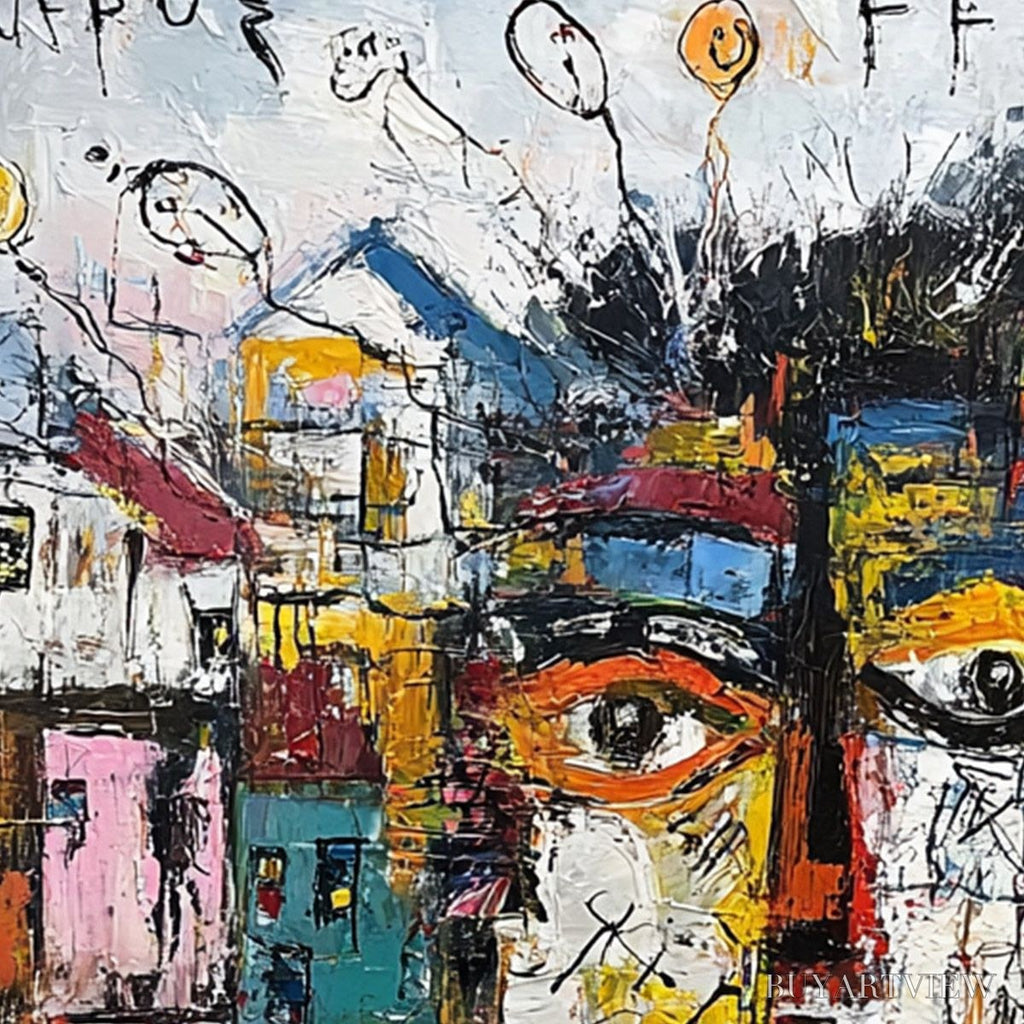 ARTOVITAS Urban Mindscape – Expressive Abstract Portrait Painting with Heavy Texture - image 3