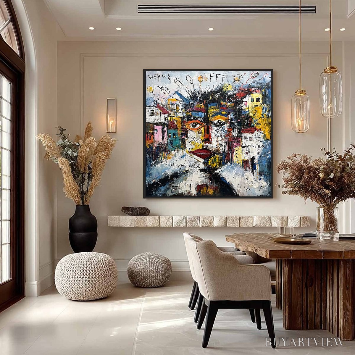 ARTOVITAS Urban Mindscape – Expressive Abstract Portrait Painting with Heavy Texture - image 6