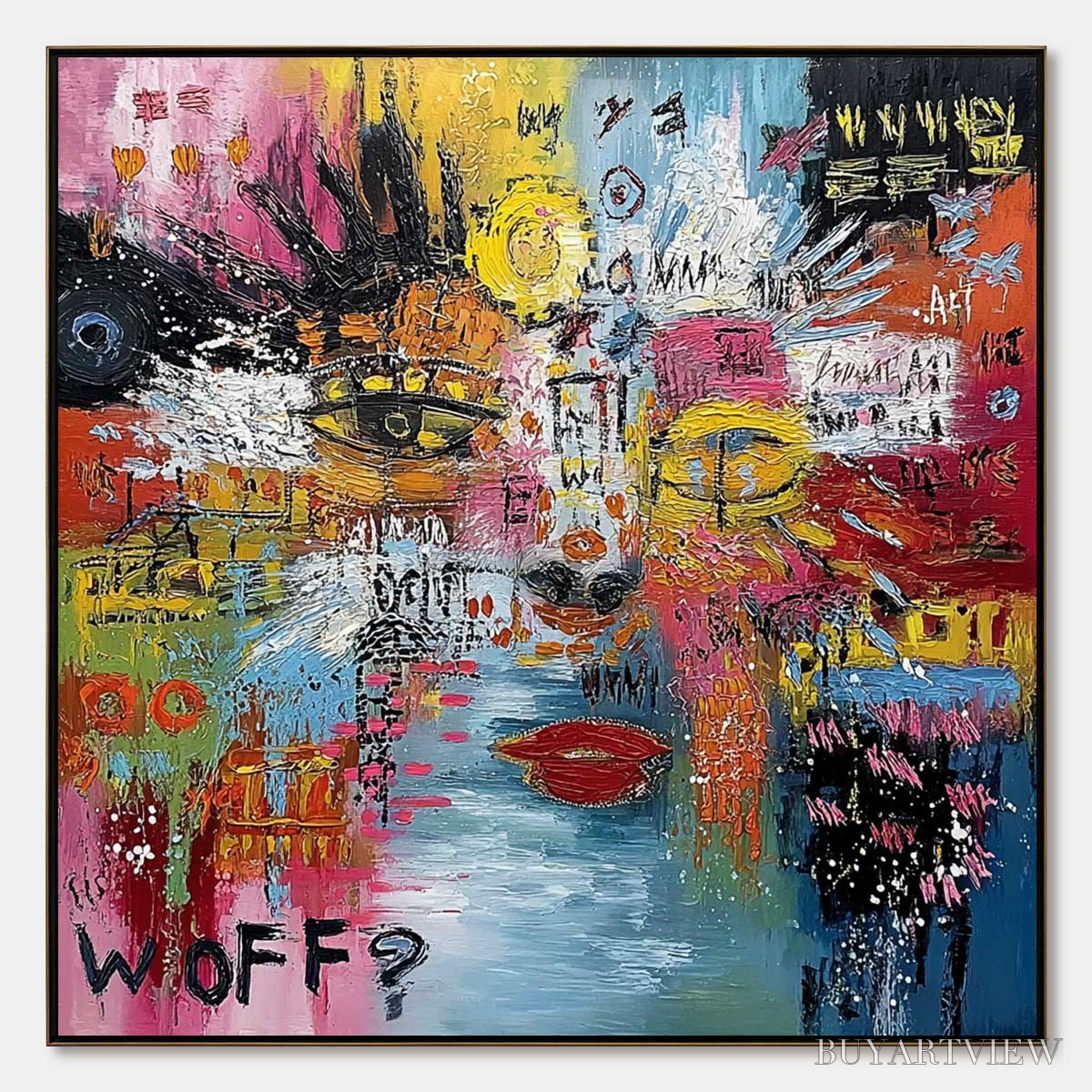 ARTOVITAS Static Mind – Colorful Abstract Impasto Portrait - image 1