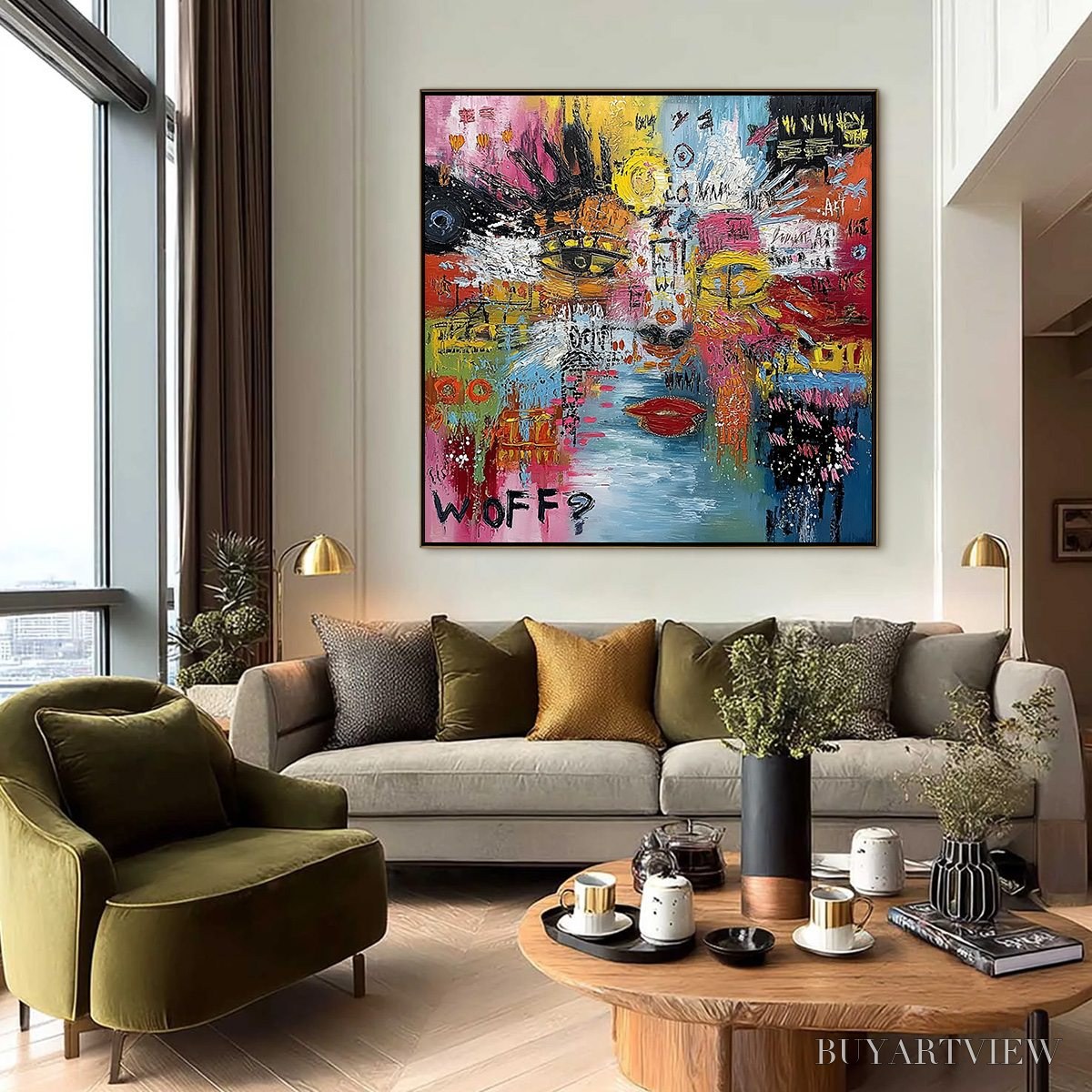ARTOVITAS Static Mind – Colorful Abstract Impasto Portrait - image 2