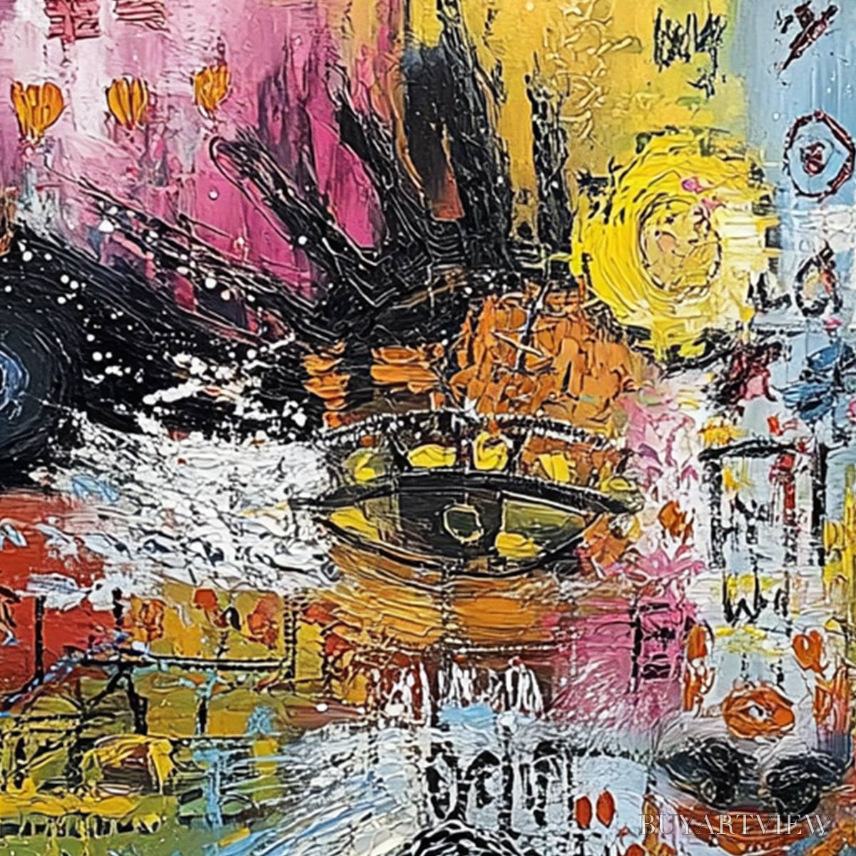 ARTOVITAS Static Mind – Colorful Abstract Impasto Portrait - image 3