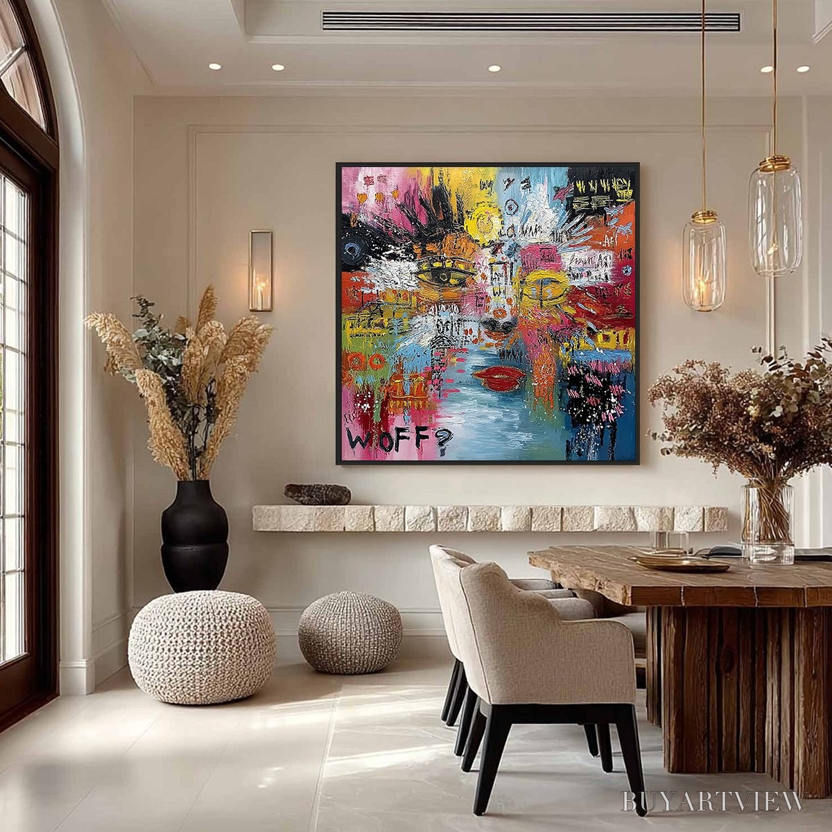 ARTOVITAS Static Mind – Colorful Abstract Impasto Portrait - image 4