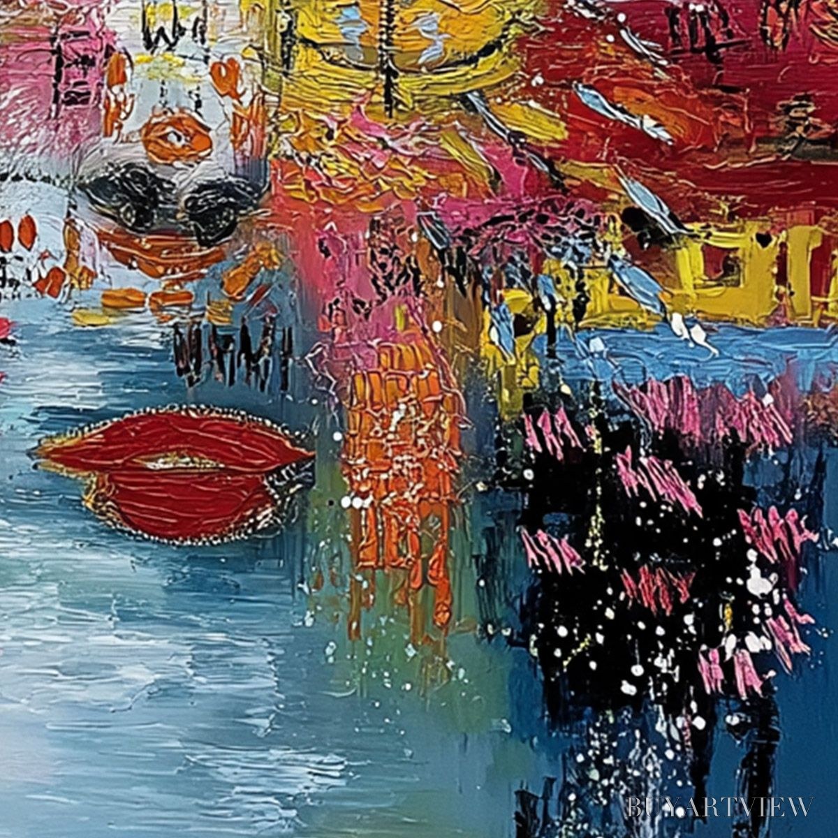 ARTOVITAS Static Mind – Colorful Abstract Impasto Portrait - image 5