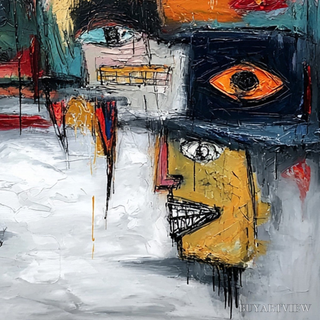 ARTOVITAS Concrete Carnival – Large Colorful Abstract Impasto Cityscape Painting - image 3