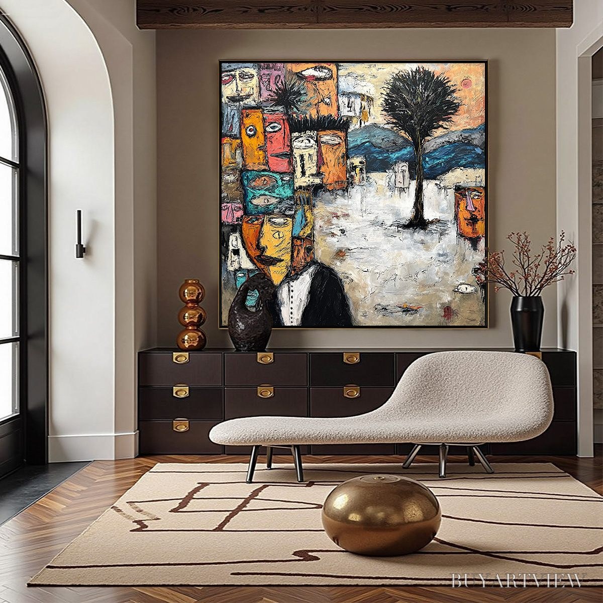 ARTOVITAS the Crowd Within – Colorful Abstract Figurative Impasto Painting - image 4