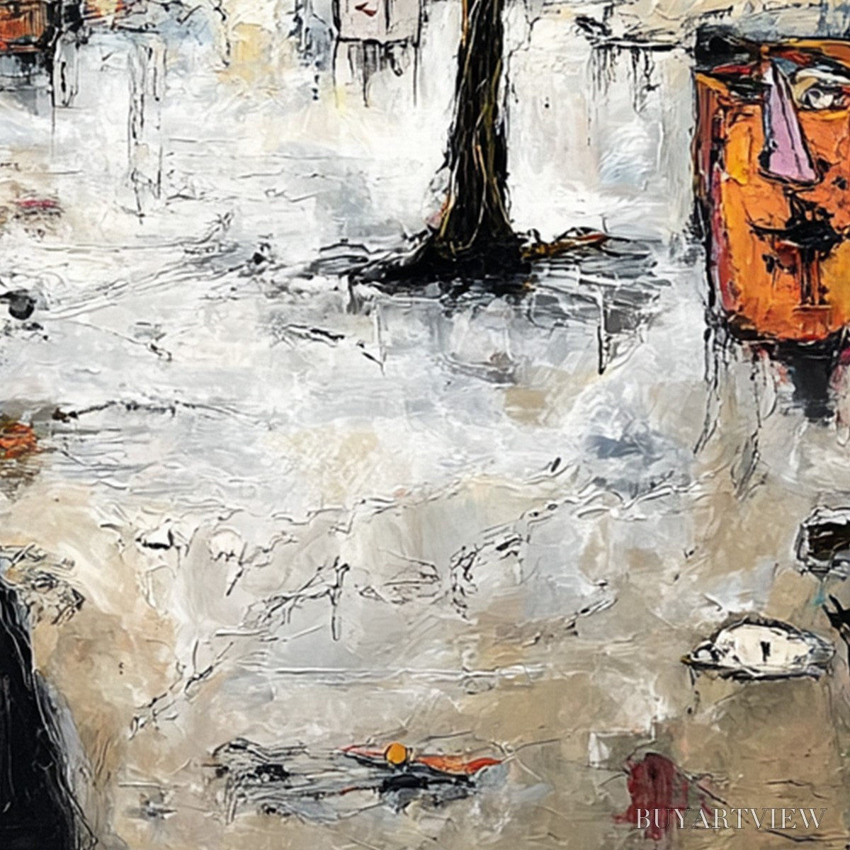 ARTOVITAS the Crowd Within – Colorful Abstract Figurative Impasto Painting - image 5