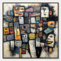 ARTOVITAS Mosaic of Souls | Square Abstract Portrait Oil Painting for Wall - image 1