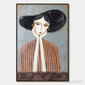 ARTOVITAS Contemplation Textured Portrait Oil Painting | Modern - image 1
