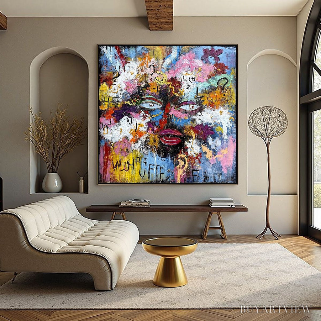 ARTOVITAS Inner Dialogue – Colorful Abstract Portrait Impasto - image 2