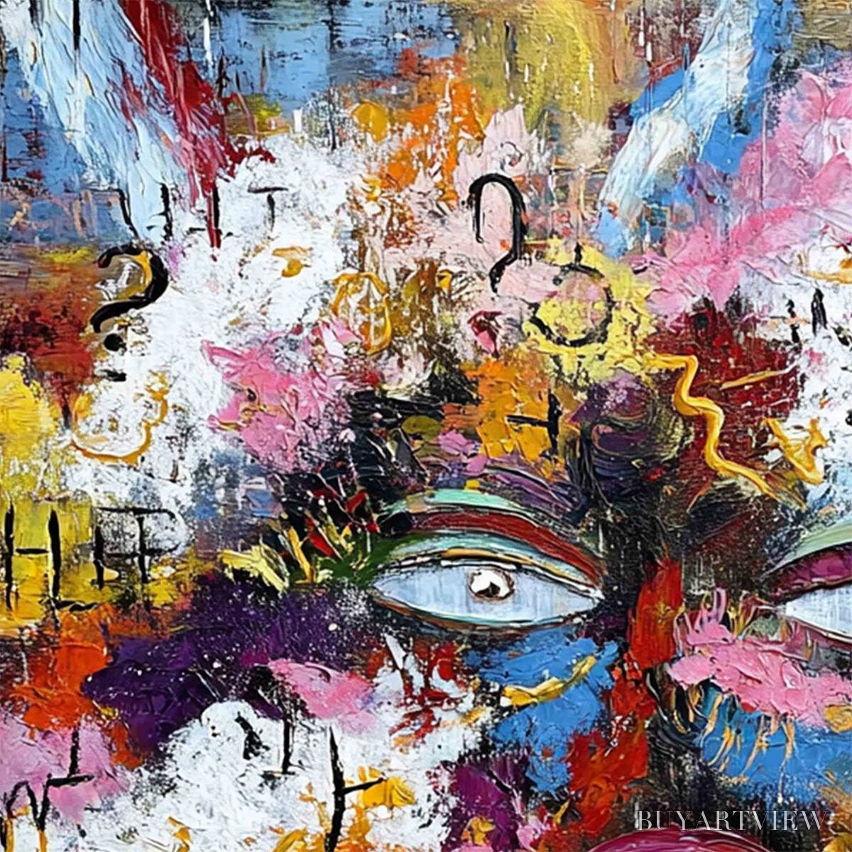ARTOVITAS Inner Dialogue – Colorful Abstract Portrait Impasto - image 5