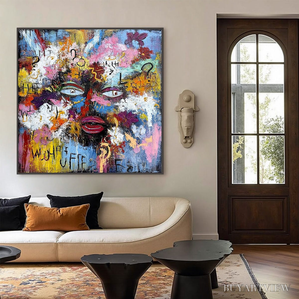 ARTOVITAS Inner Dialogue – Colorful Abstract Portrait Impasto - image 6