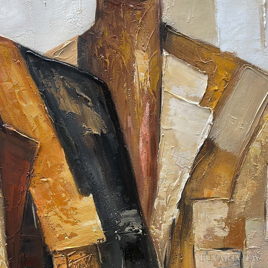ARTOVITAS the Companions – Textured Figurative Portrait Oil Painting with Palette Knife - image 5