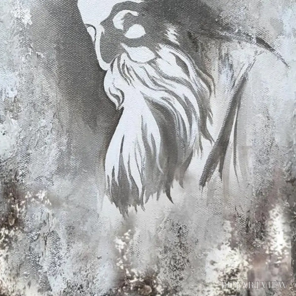 ARTOVITAS Elder'S Whisper – Minimalist Monochrome Figurative Portrait Painting - image 6