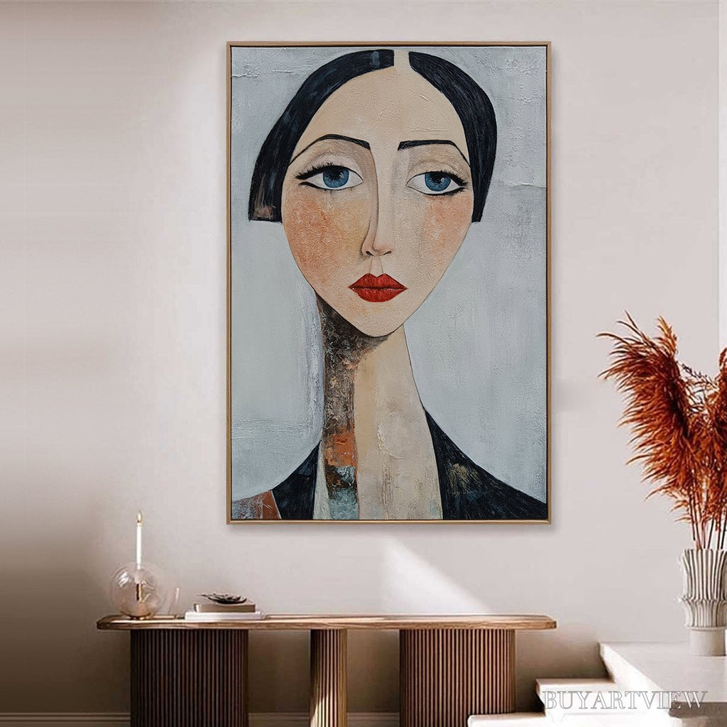 ARTOVITAS Ready to Ship | Serene Gaze | 28''X40'' | 70x100cm | Wood Frame - image 1