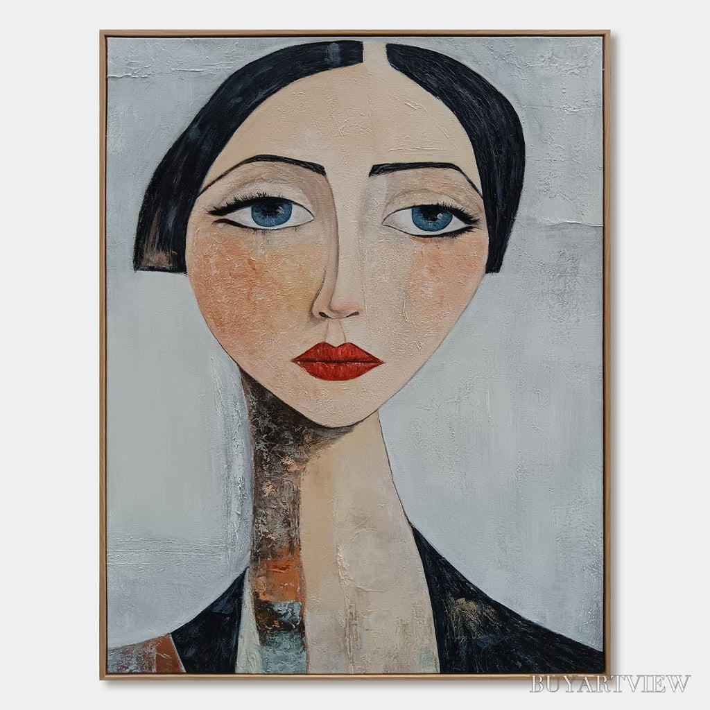 ARTOVITAS Ready to Ship | Serene Gaze | 28''X40'' | 70x100cm | Wood Frame - image 2