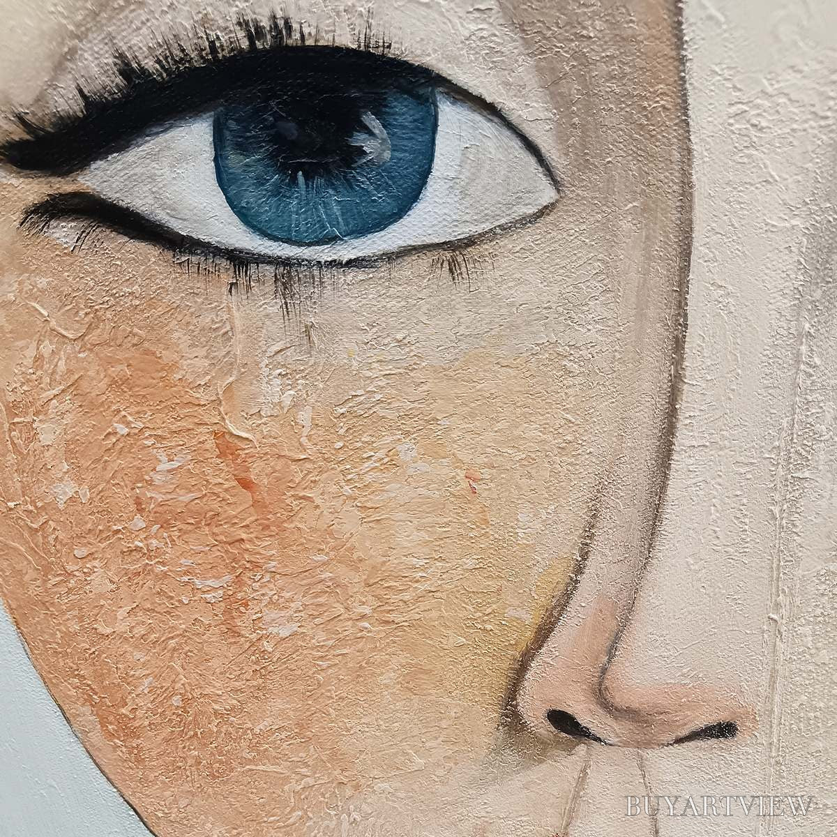 ARTOVITAS Ready to Ship | Serene Gaze | 28''X40'' | 70x100cm | Wood Frame - image 3