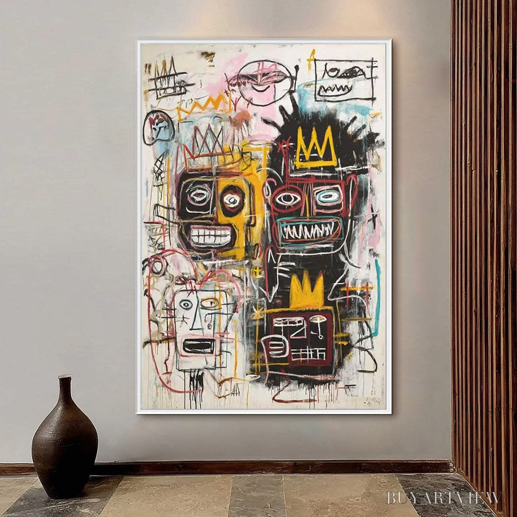 ARTOVITAS Crowned Figures – Graffiti-Style Portrait Oil Painting - image 2
