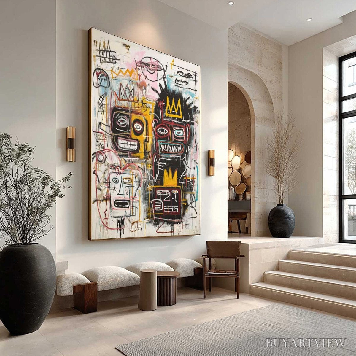 ARTOVITAS Crowned Figures – Graffiti-Style Portrait Oil Painting - image 4