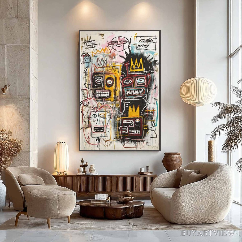 ARTOVITAS Crowned Figures – Graffiti-Style Portrait Oil Painting - image 5