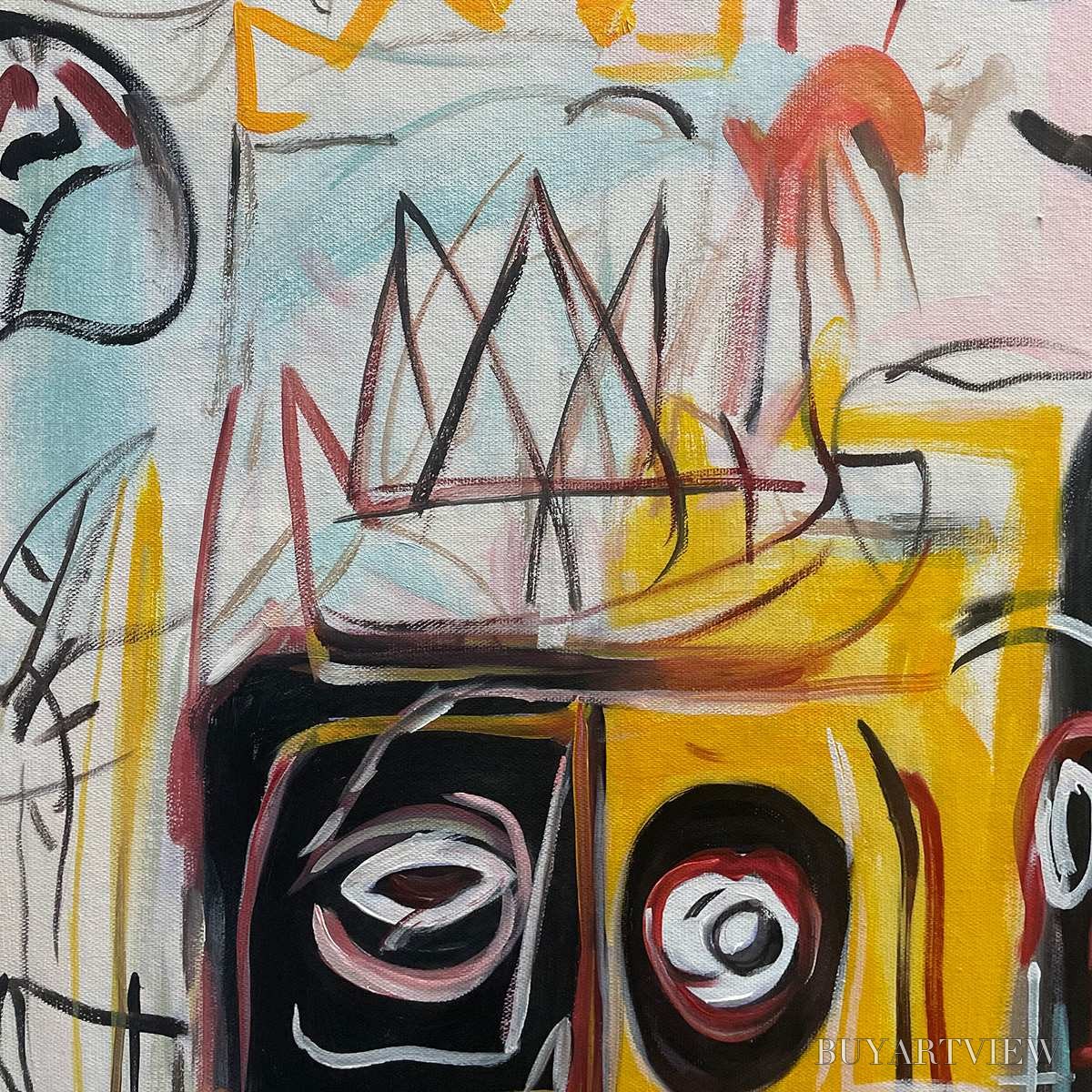 ARTOVITAS Crowned Figures – Graffiti-Style Portrait Oil Painting - image 6