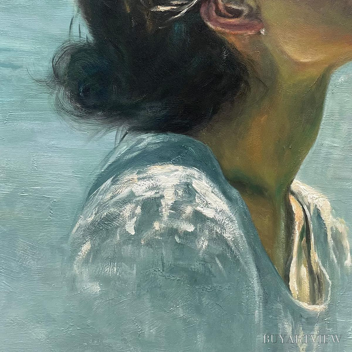 ARTOVITAS Submerged Serenity – Figurative Underwater Portrait Oil Painting - image 3