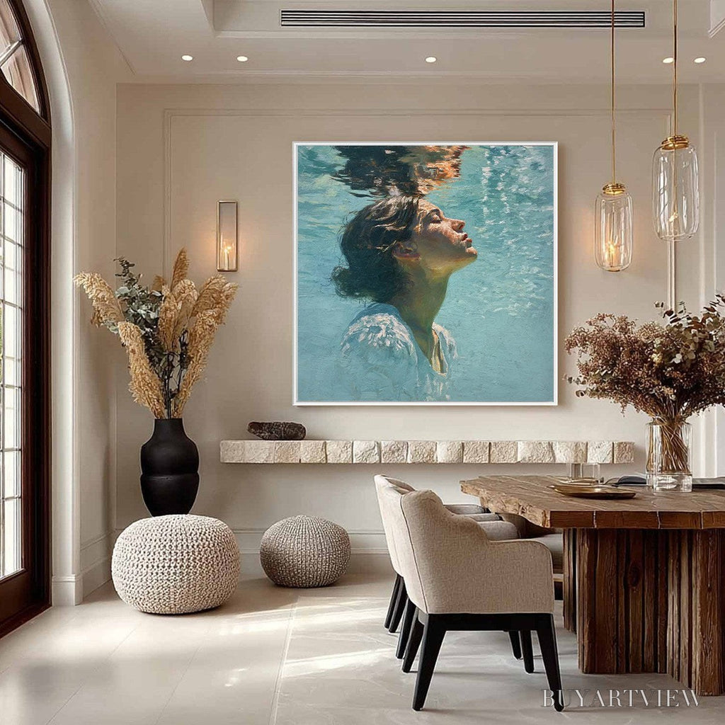 ARTOVITAS Submerged Serenity – Figurative Underwater Portrait Oil Painting - image 5