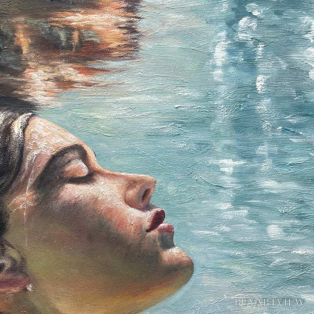 ARTOVITAS Submerged Serenity – Figurative Underwater Portrait Oil Painting - image 6