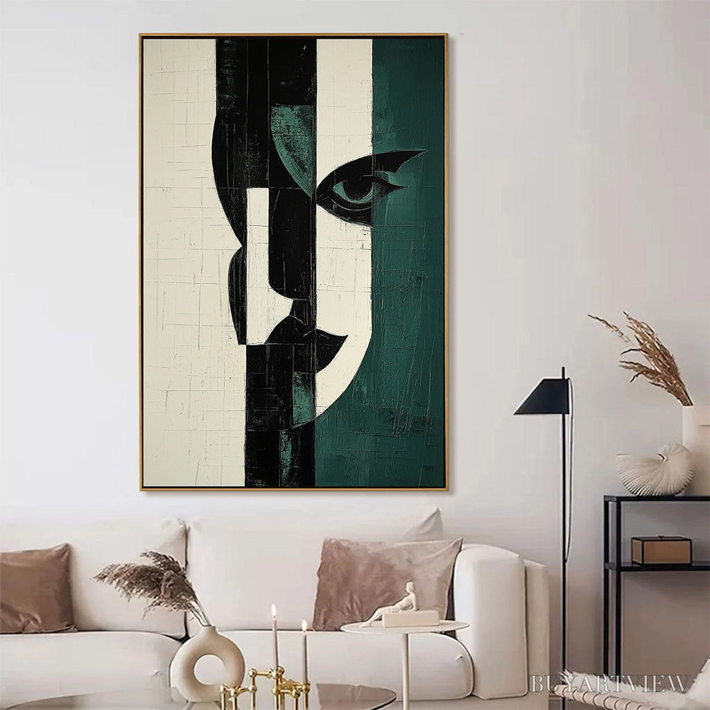 ARTOVITAS Fragmented Gaze – Textured Abstract Portrait Painting - image 2