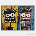 ARTOVITAS Duality – Vibrant Abstract Portrait Oil Painting of Two Figures - image 1