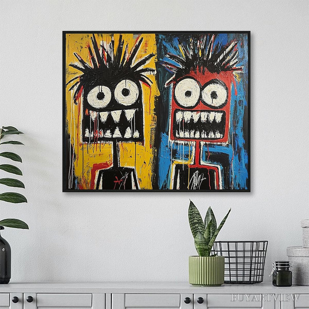 ARTOVITAS Duality – Vibrant Abstract Portrait Oil Painting of Two Figures - image 2