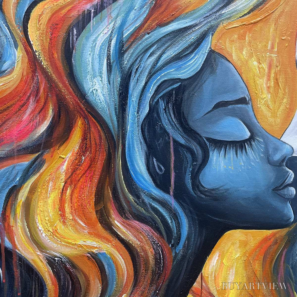 ARTOVITAS Eternal Embrace – Colorful Portrait Oil Painting of Two Lovers - image 6