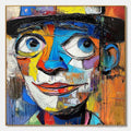 ARTOVITAS Laughing Eyes – Textured Impasto Clown Portrait Oil Painting - image 1