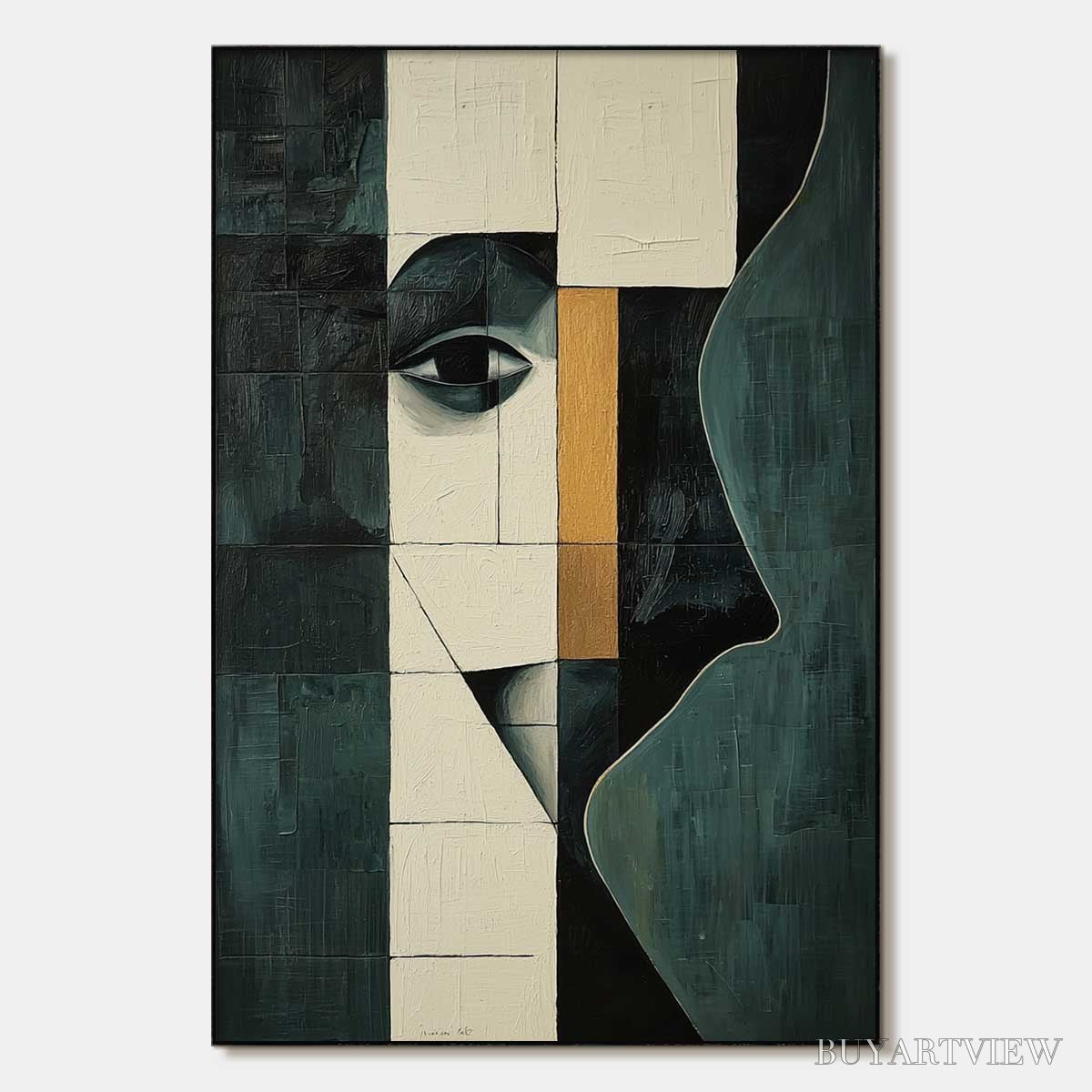ARTOVITAS Reflection – Minimalist Abstract Portrait Oil Painting - image 1