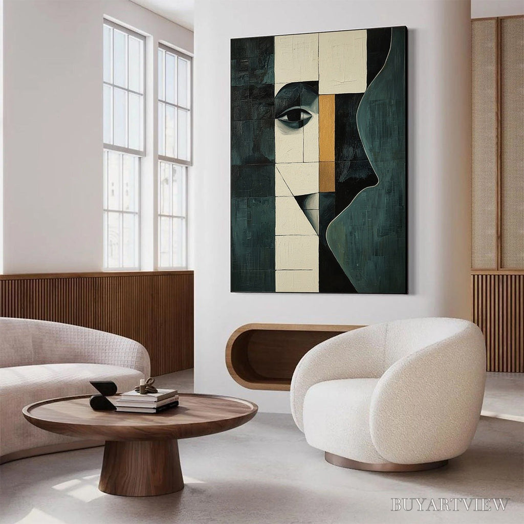 ARTOVITAS Reflection – Minimalist Abstract Portrait Oil Painting - image 4