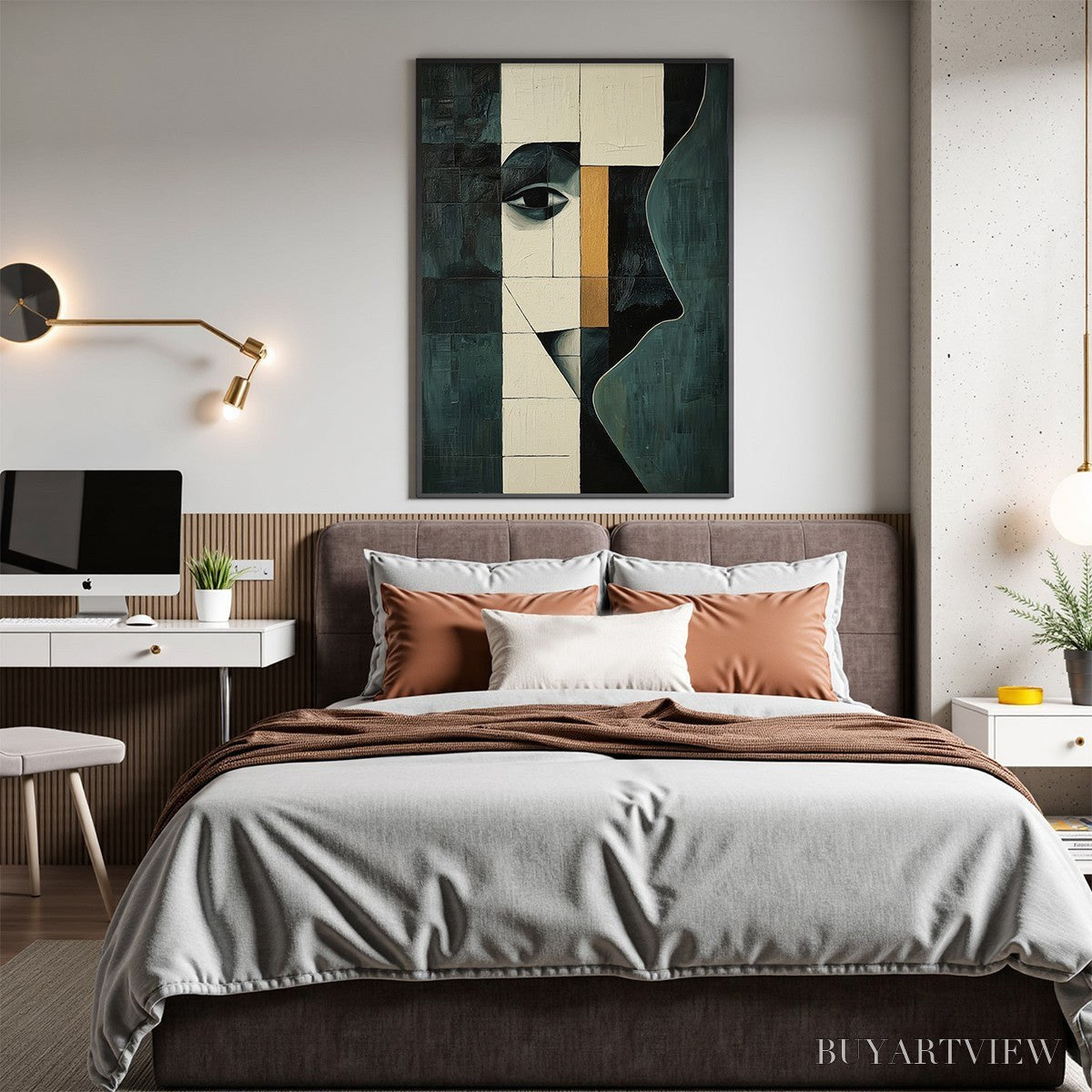ARTOVITAS Reflection – Minimalist Abstract Portrait Oil Painting - image 5