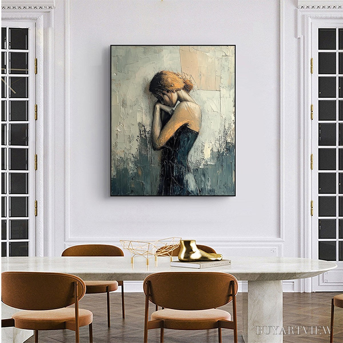 ARTOVITAS Inner Reflections – Textured Portrait Oil Painting - image 2