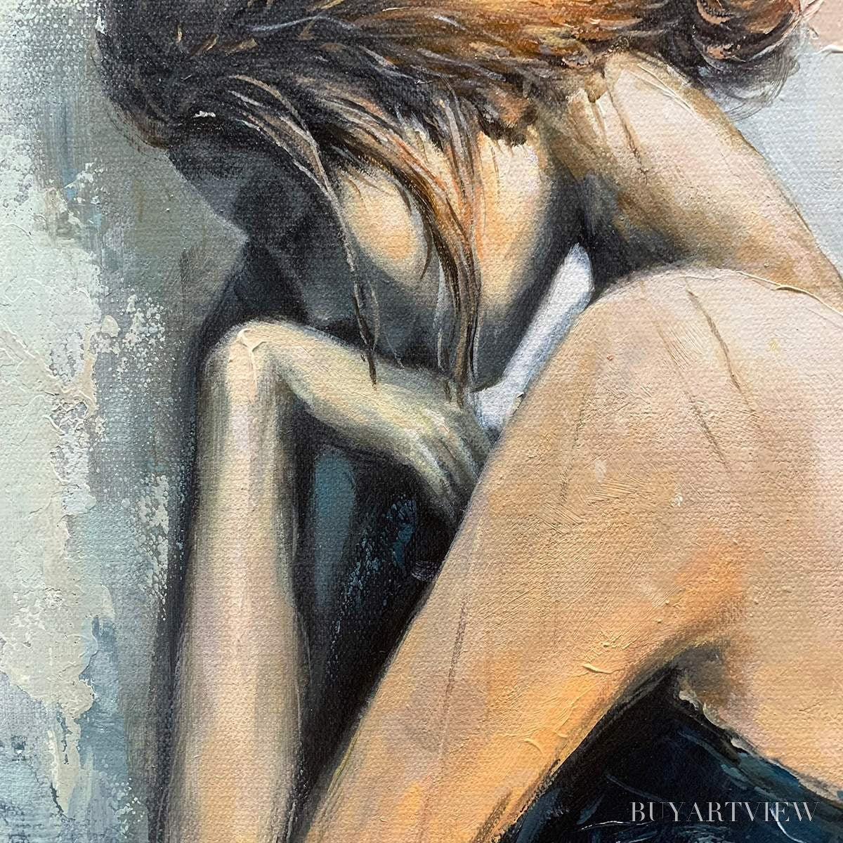 ARTOVITAS Inner Reflections – Textured Portrait Oil Painting - image 3