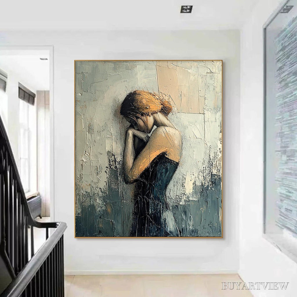 ARTOVITAS Inner Reflections – Textured Portrait Oil Painting - image 4