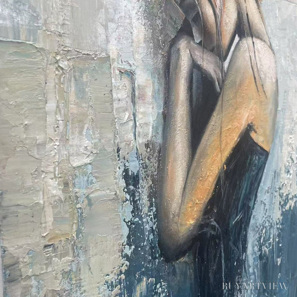 ARTOVITAS Inner Reflections – Textured Portrait Oil Painting - image 5