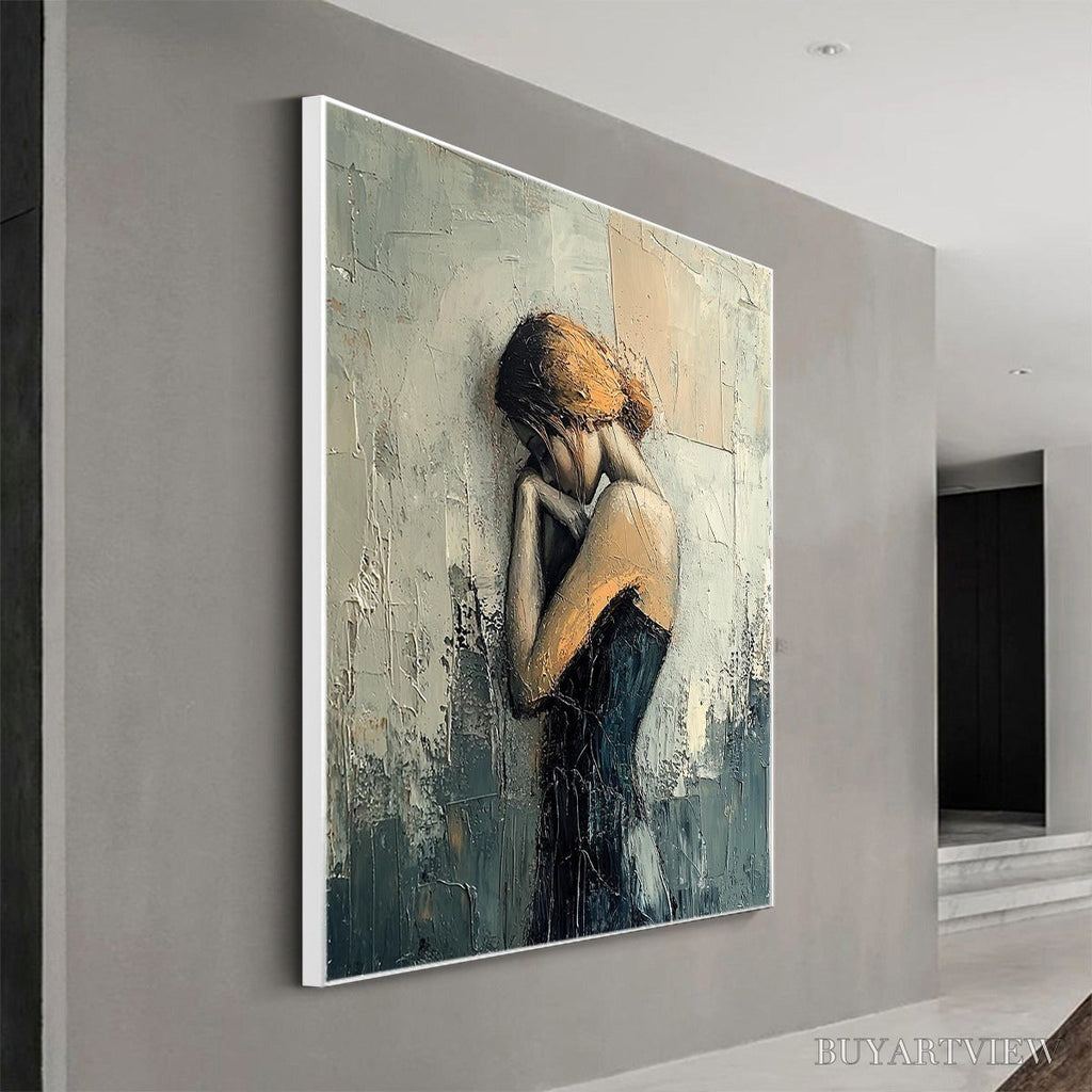 ARTOVITAS Inner Reflections – Textured Portrait Oil Painting - image 6