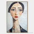 ARTOVITAS Serene Gaze – Textured Figurative Portrait Oil Painting - image 1
