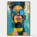 ARTOVITAS Golden Gaze – Modern Portrait Impasto Oil Painting - image 1
