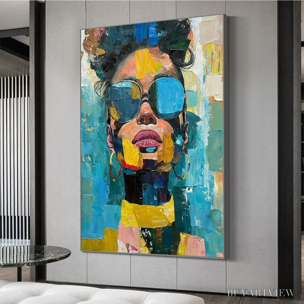ARTOVITAS Golden Gaze – Modern Portrait Impasto Oil Painting - image 4